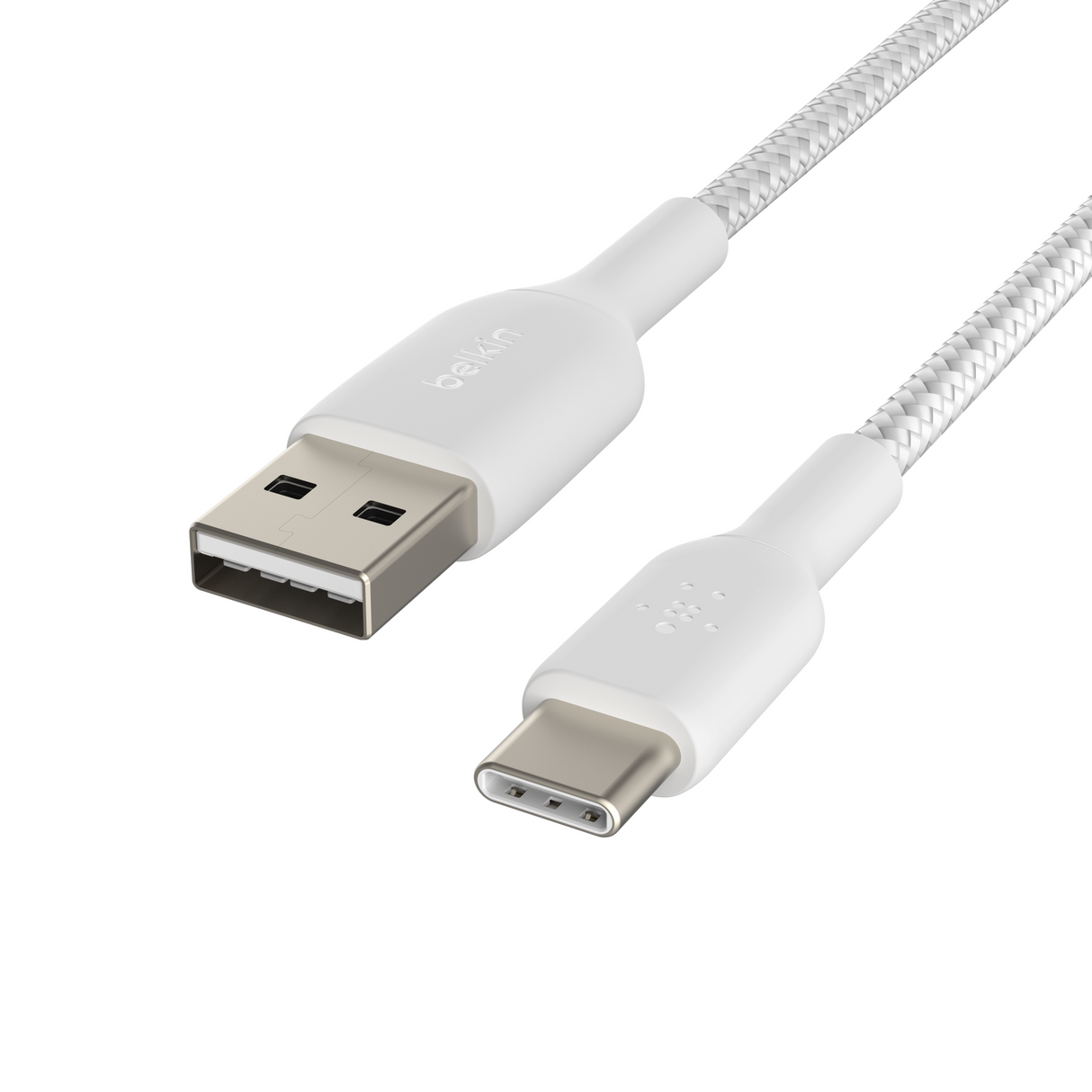 Usb-C To Usb A White Braided Cable 1M