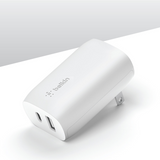 Cargador De Pared Doble Usb C y Usb A De 37W Blanco