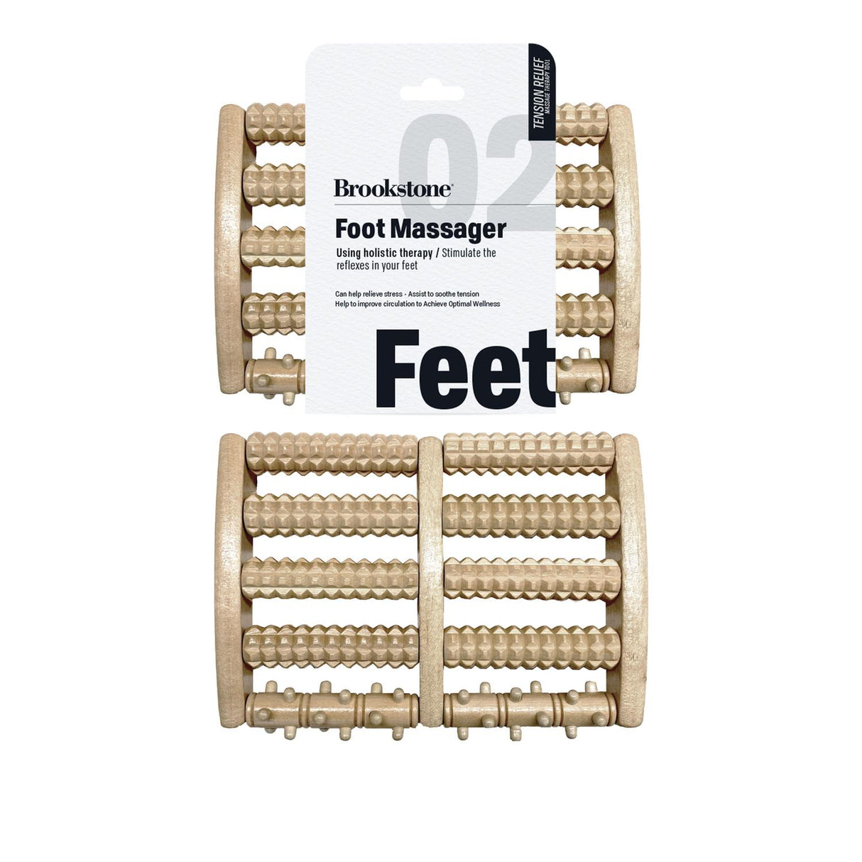 BROOKSTONE Wooden Foot Massager