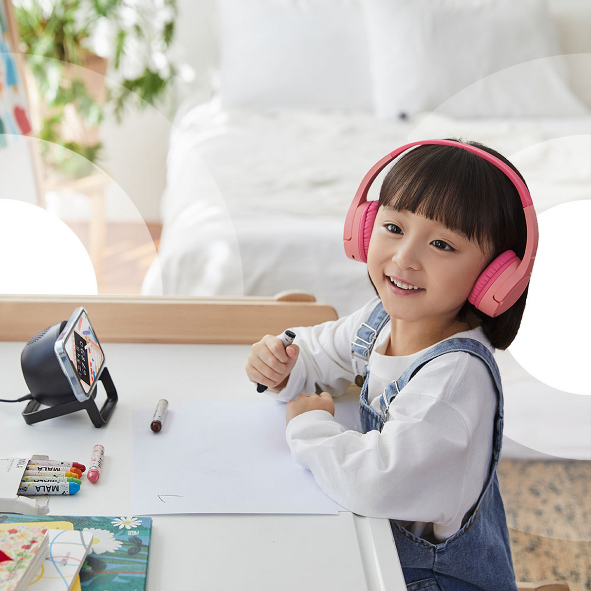 Auriculares inalámbricos supra aurales para niños BL- Rosa