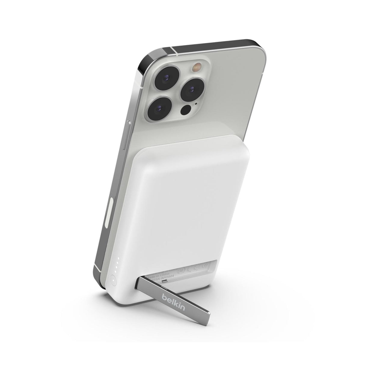 Banco de energía inalámbrico magnético 5K + soporte para IPhone 13 Pro, IPhone 12 - Blanco