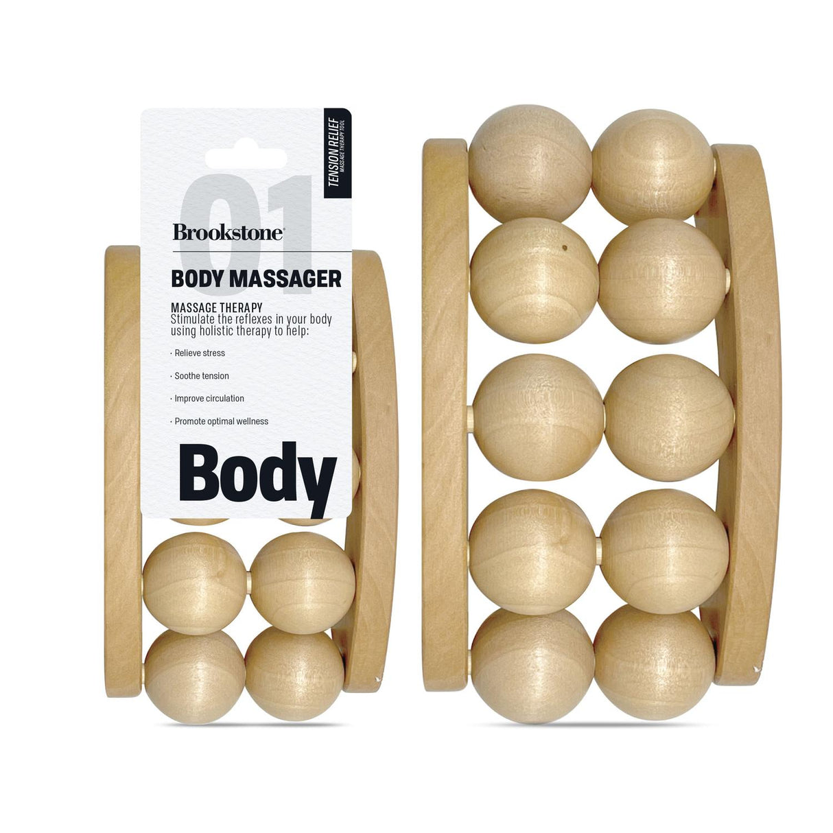 Masajeador De Cuerpo Manual Madera BROOKSTONE