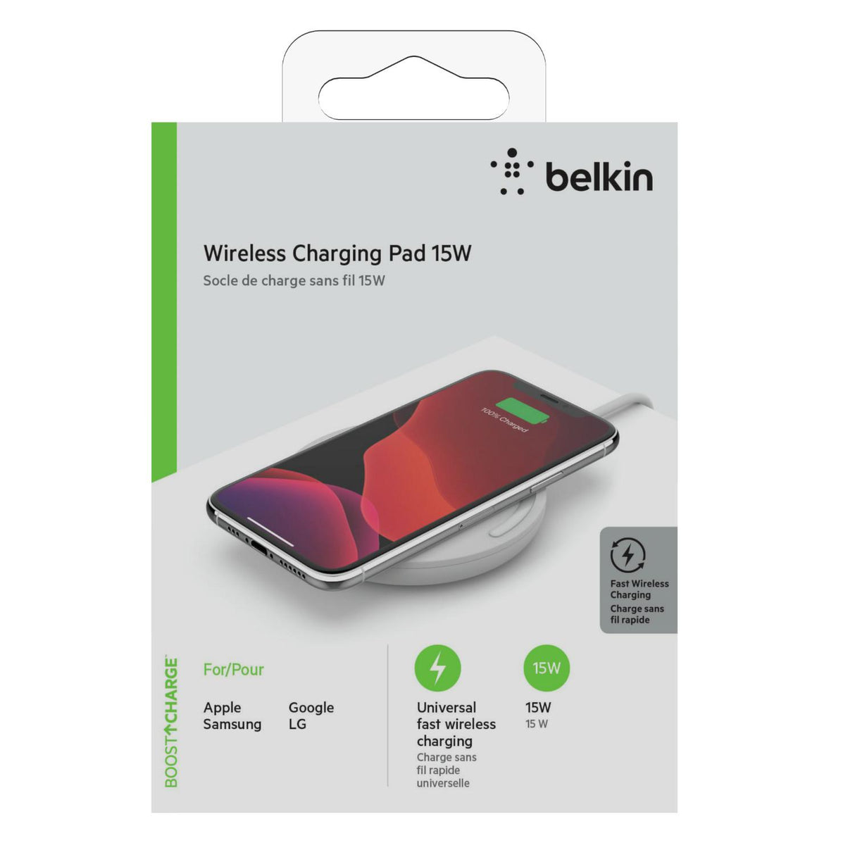 15W White Wireless Charger