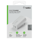 Cargador De Pared Doble Usb C y Usb A De 37W Blanco