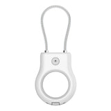 Security Holder with Metal Cable for Airtag White