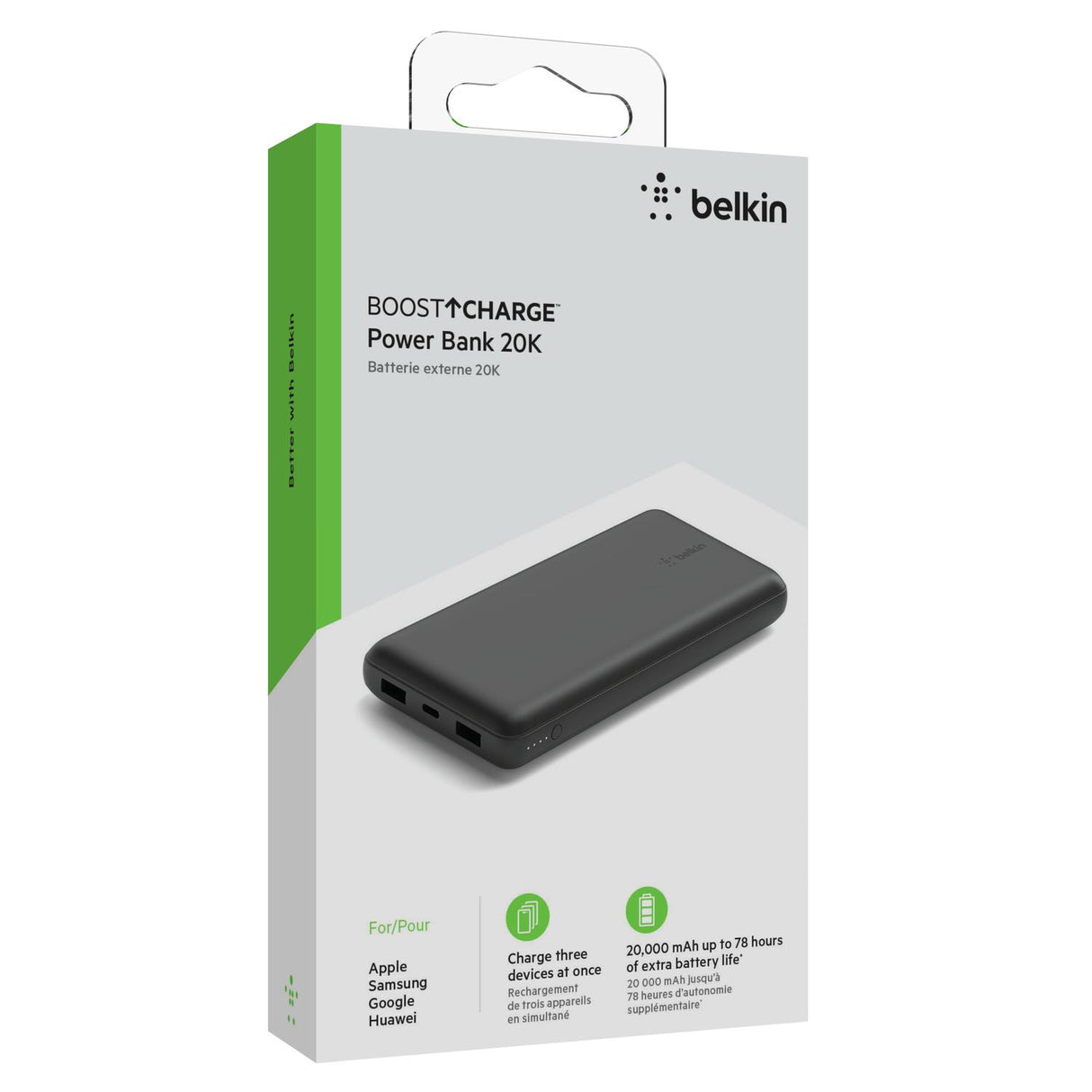 Batería portátil 20K USB C & A - Negro