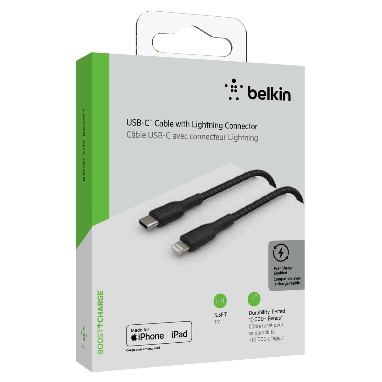 Cable Lightning a USB-C Boost Charge de 1m Negro - Belkin