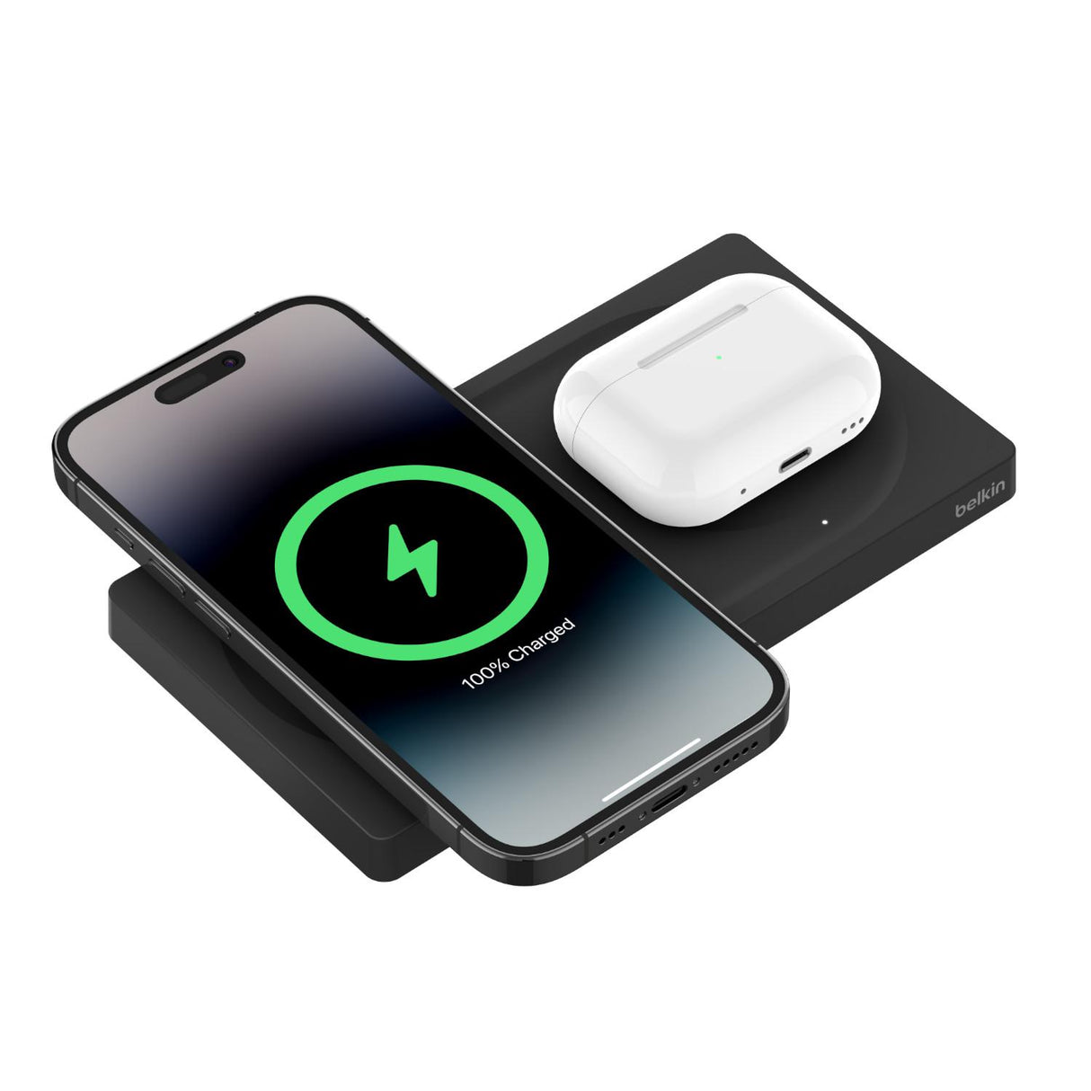 Cargador Inalámbrico 2 en1 De 15W Negro Magsafe