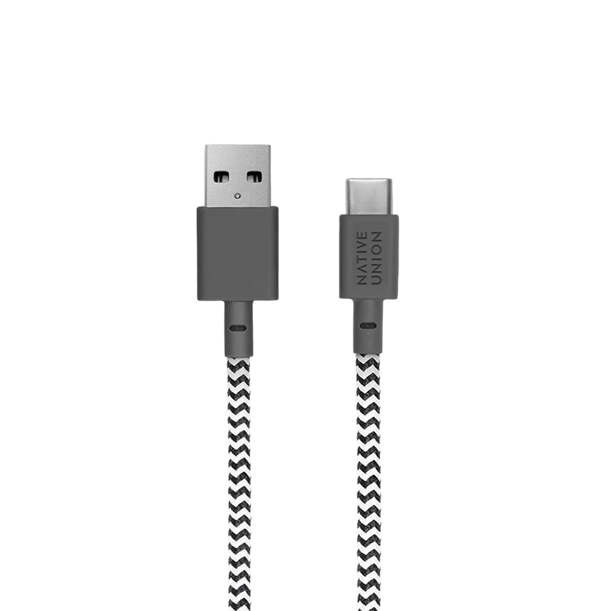 Usb A to Usb C Cable 1.2m White and Black Native union