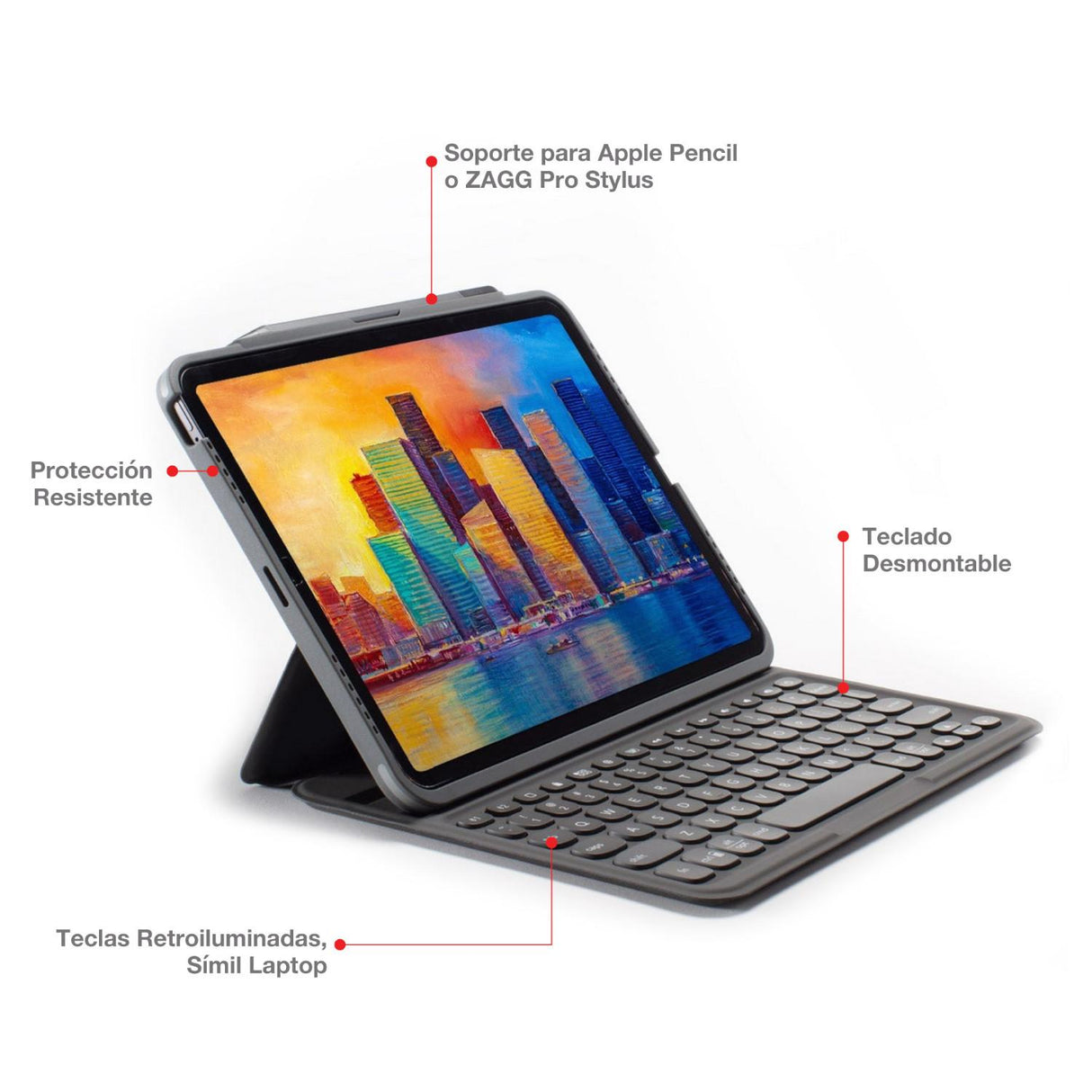 Teclado ZAGG Pro Keys para iPad 10.9 10th Gen - Negro