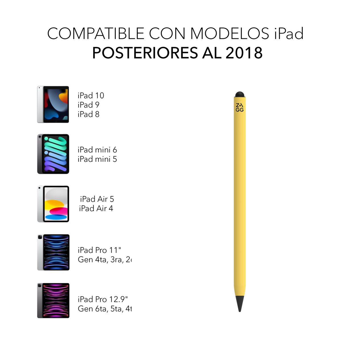 Lápiz Táctil Stylus 2 para iPad 2018-2024 Carga inalámbrica