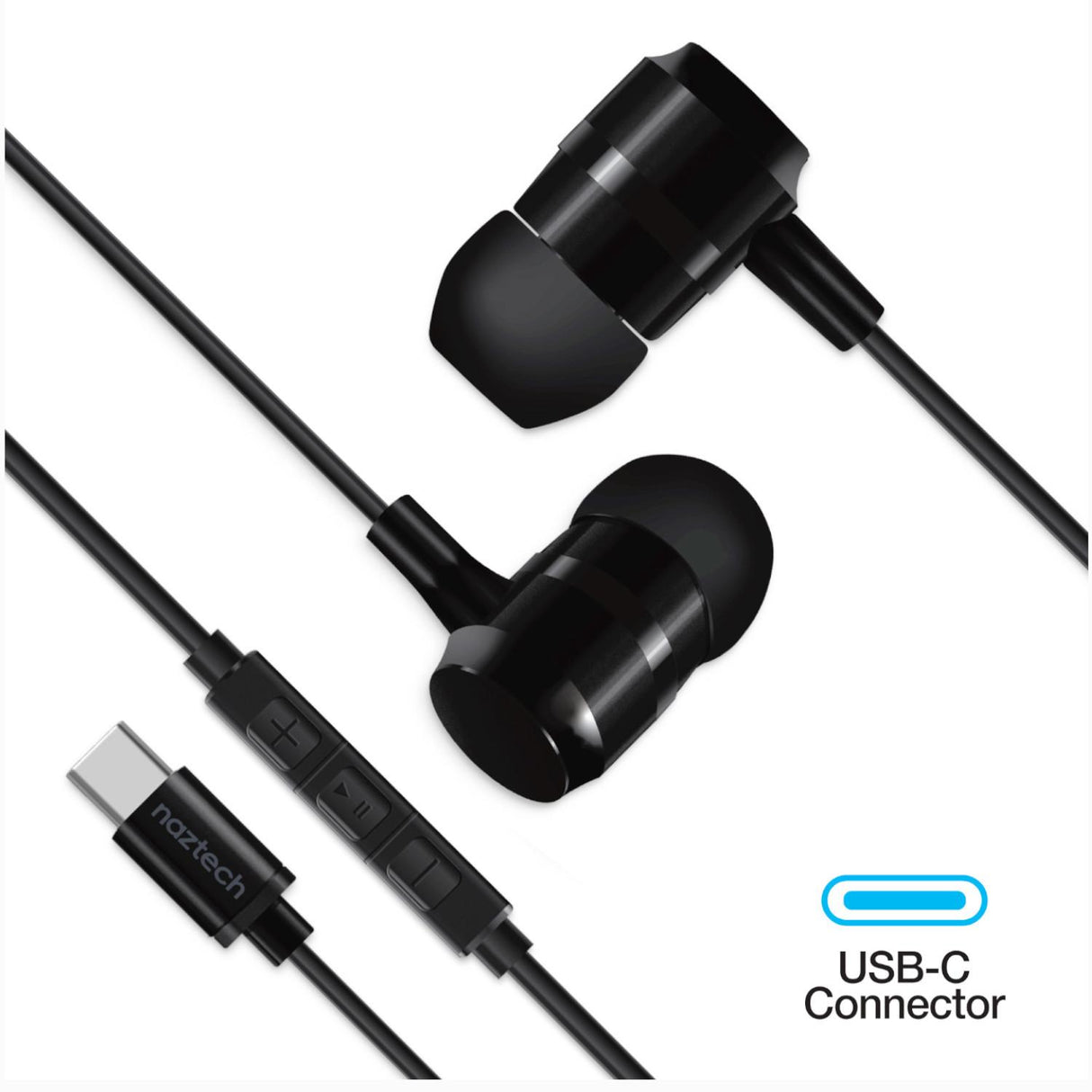 Audífonos Naztech Usb C En Color Negro